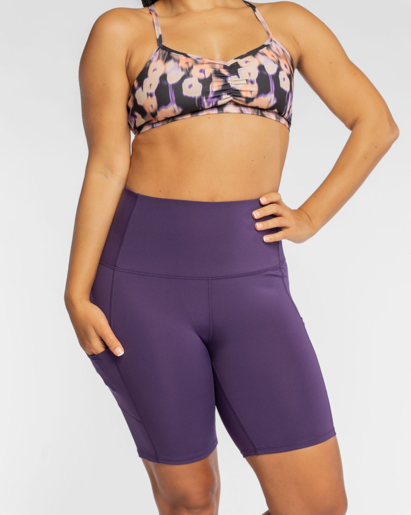 Handful Hi Five High - Waisted Biker Short - Purple Craze | Handful | Evolve Fit Wear