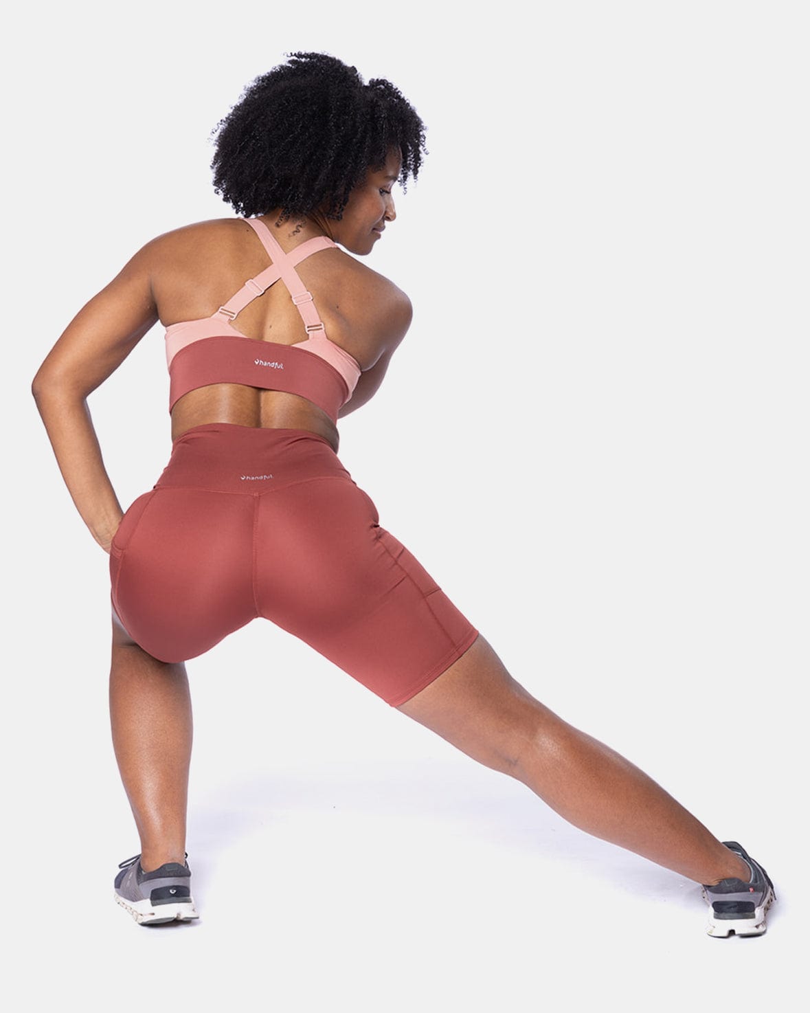 Handful Hi Five Pocketed High - Waist Bike Short - Rooted | Handful | Evolve Fit Wear