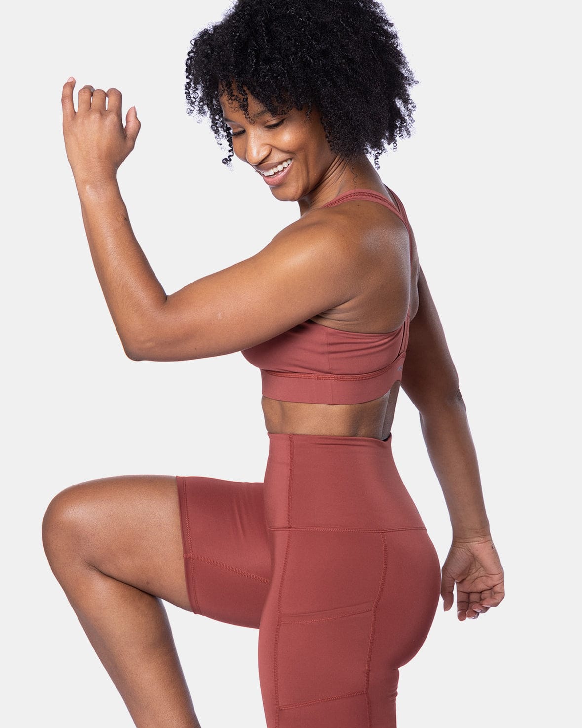 Handful Hi Five Pocketed High - Waist Bike Short - Rooted | Handful | Evolve Fit Wear