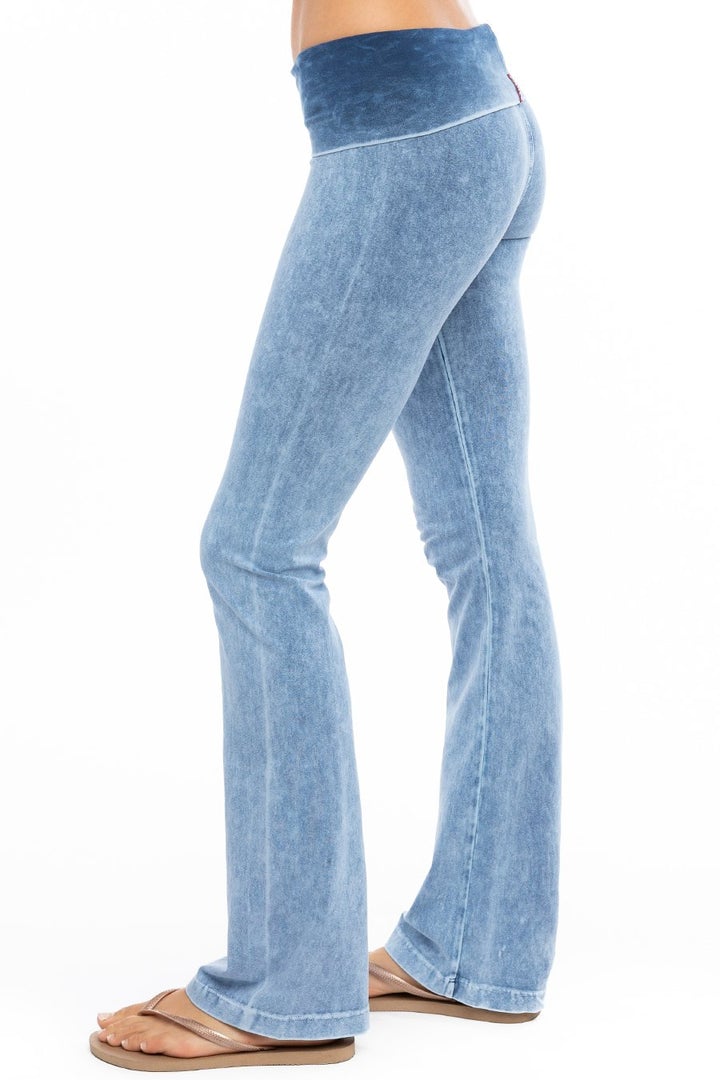 Hard Tail Rolldown Bootleg Pant - Mineral Blue | Hard Tail Forever | Evolve Fit Wear