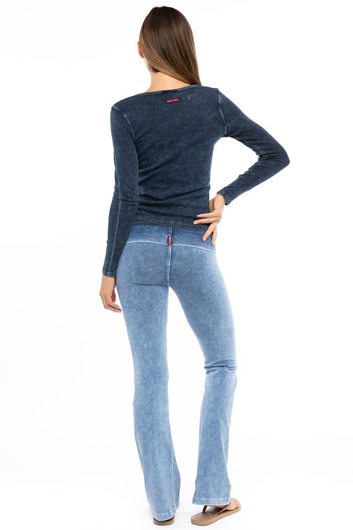 Hard Tail Rolldown Bootleg Pant - Mineral Blue | Hard Tail Forever | Evolve Fit Wear