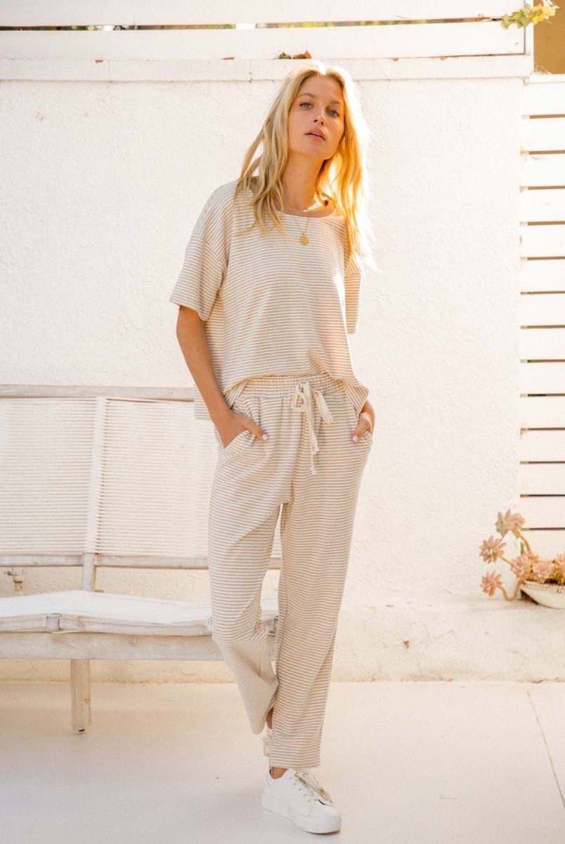 Hem & Thread Pinstripe French Terry Long Pants | Hem And Thread | Evolve Fit Wear