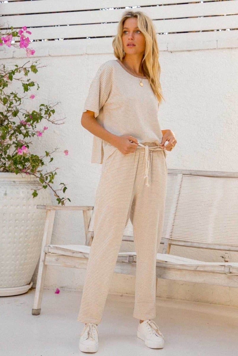Hem & Thread Pinstripe French Terry Long Pants | Hem And Thread | Evolve Fit Wear