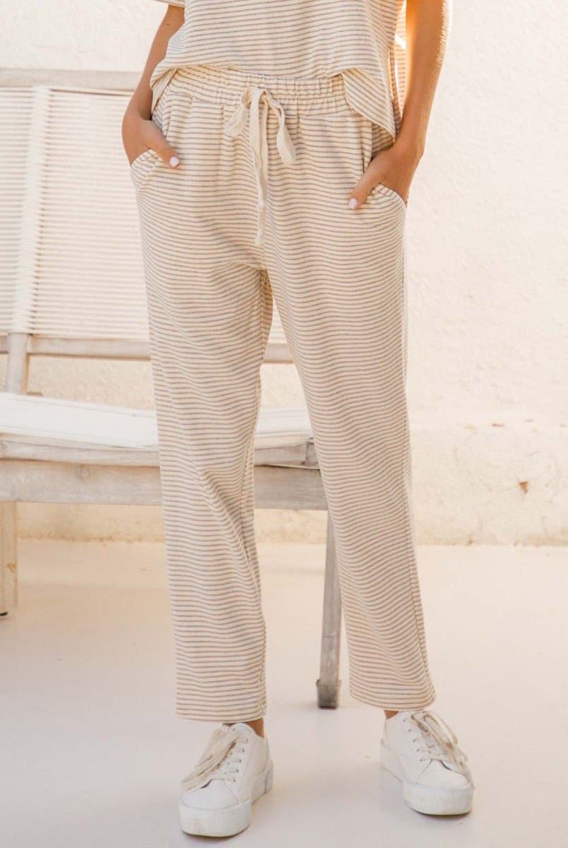 Hem & Thread Pinstripe French Terry Long Pants | Hem And Thread | Evolve Fit Wear