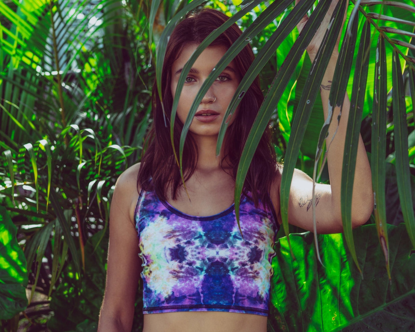 Jade Crop Yoga Top - Acid Cloud print | Vagabond Goods | Evolve Fit Wear