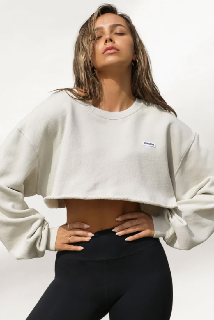 Joah brown cut off sweatshirt Clearance