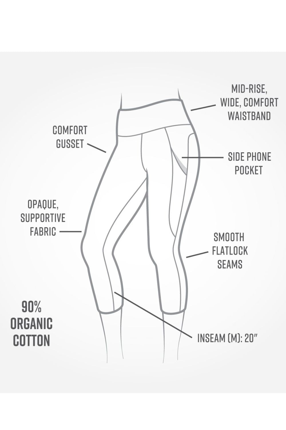 Maggie's Organics Pocket Midcalf Legging | Maggies Organics | Evolve Fit Wear