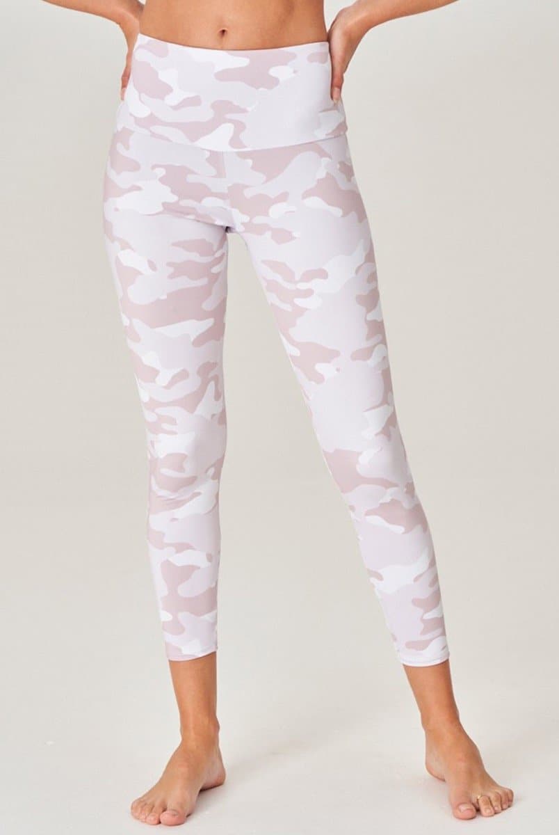 Onzie High Rise Midi Legging White Camo in Beige Camo Evolve Fit