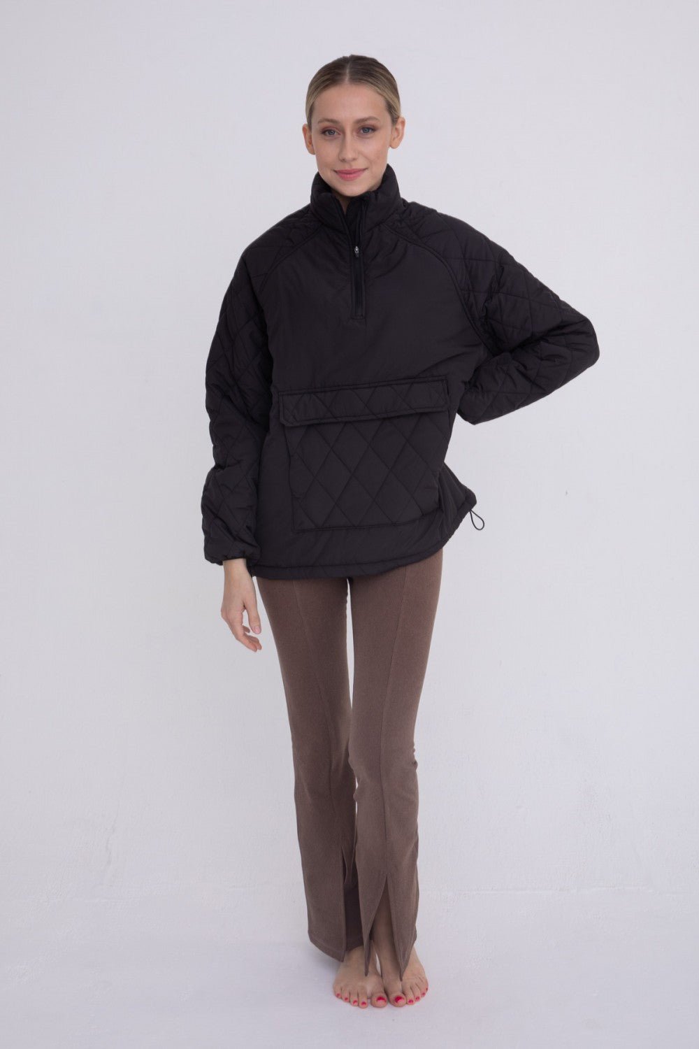 Padded Puffer Quilted Pullover Jacket | Mono B | Evolve Fit Wear