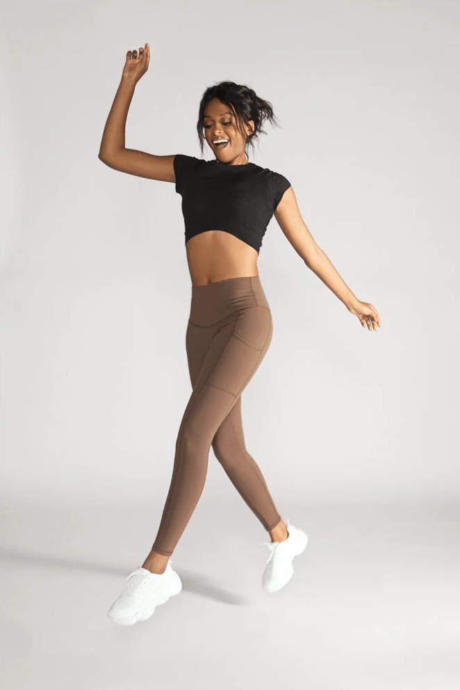 PopFlex City Crop Tee - Black | PopFlex Active | Evolve Fit Wear