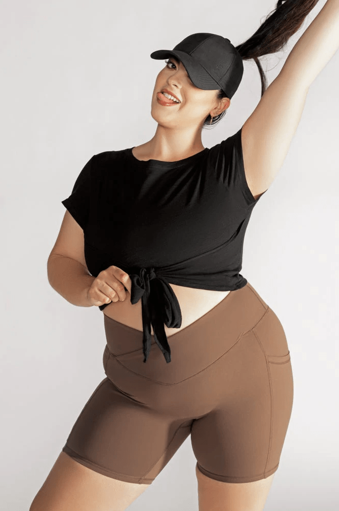 PopFlex City Crop Tee - Black | PopFlex Active | Evolve Fit Wear