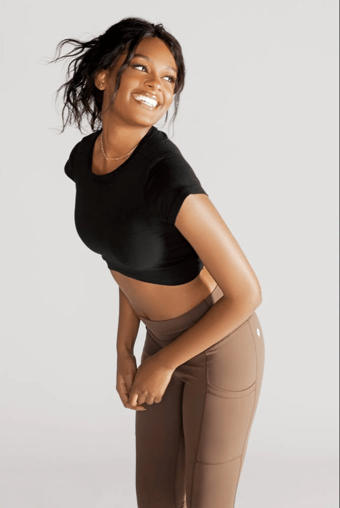 PopFlex City Crop Tee - Black | PopFlex Active | Evolve Fit Wear