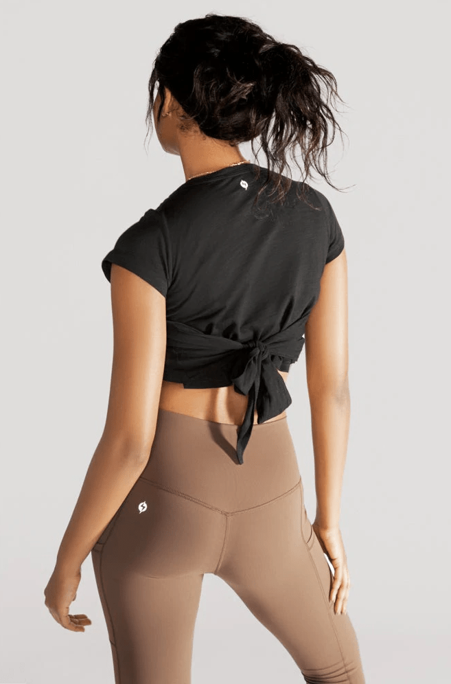 PopFlex City Crop Tee - Black | PopFlex Active | Evolve Fit Wear