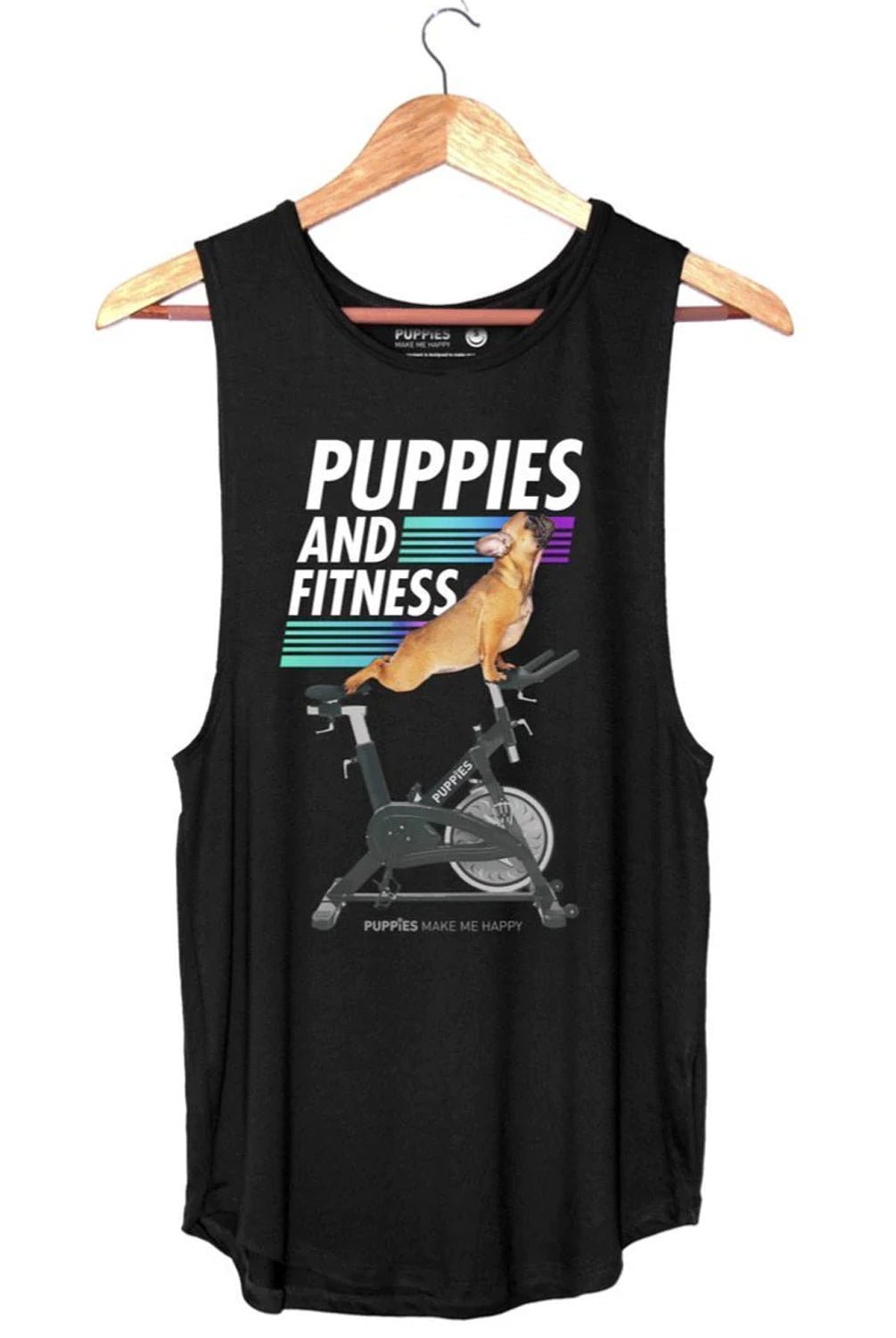 PUPPIES Puppies & Fitness Sleeveless Tee | Puppies Make Me Happy | Evolve Fit Wear