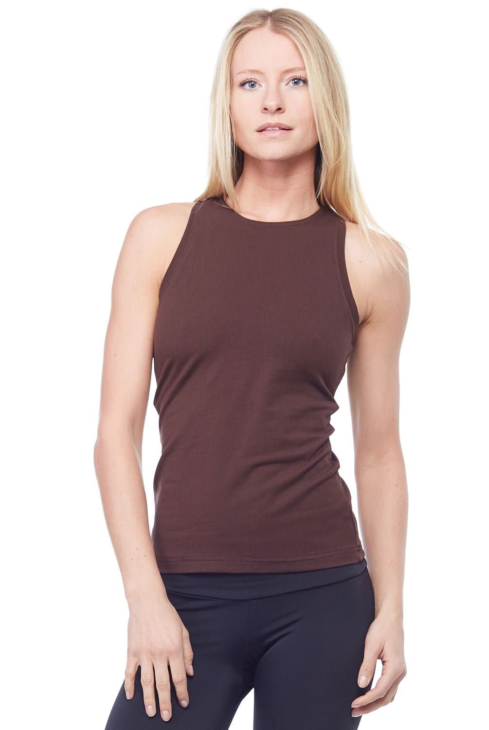 Ribbed High Neck Bra Tank - The Signature Blend Collection