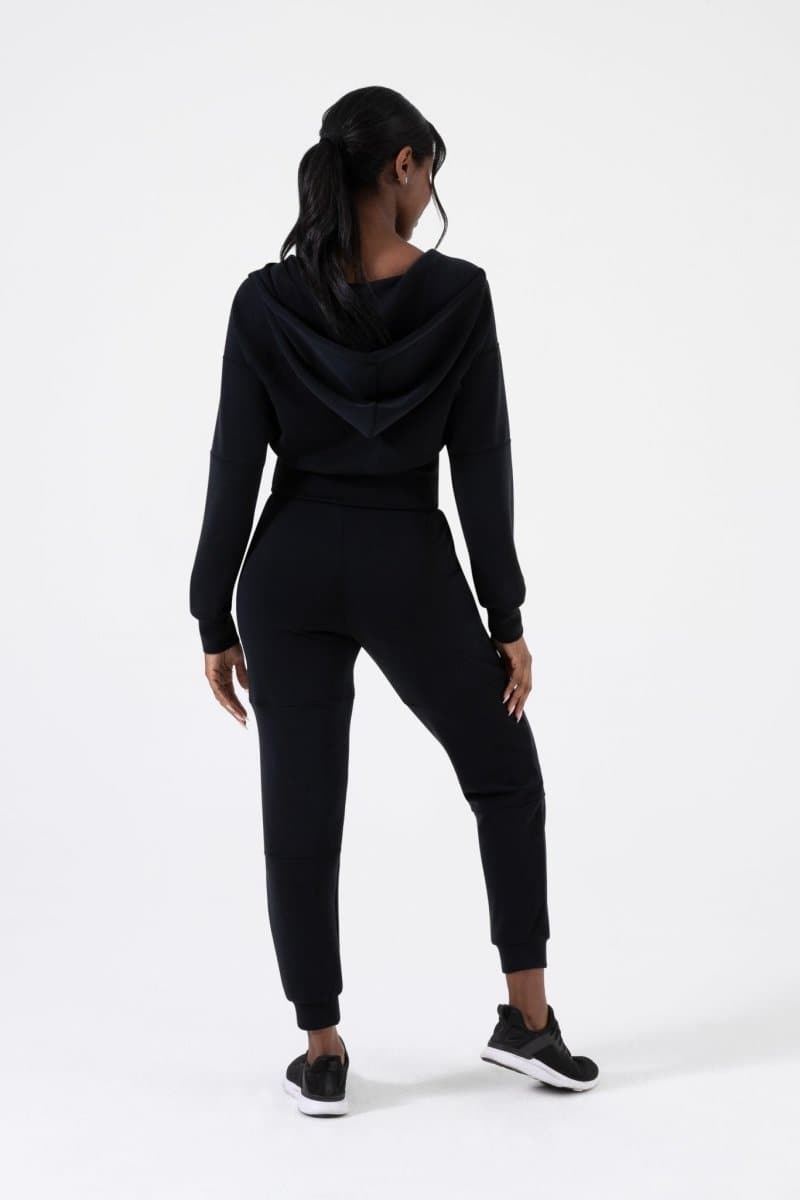 Sleek Fabric Zip Up - Black | NUX | Evolve Fit Wear