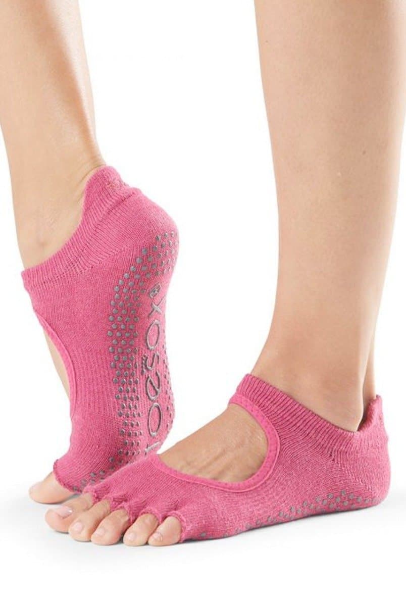  Toesox Womens Grip Half Toe Low Rise Socks