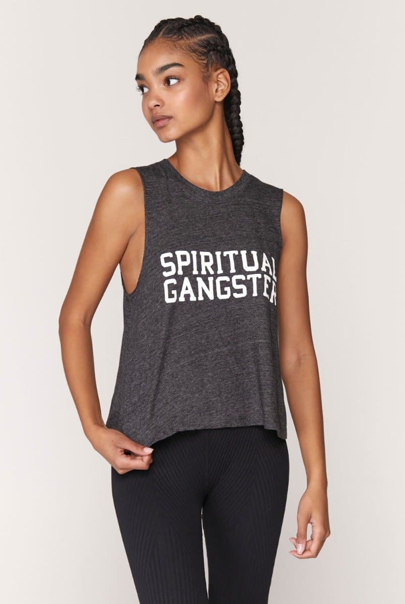 Spiritual Gangster Varsity Logo Tank - Black | Spiritual Gangster | Evolve Fit Wear
