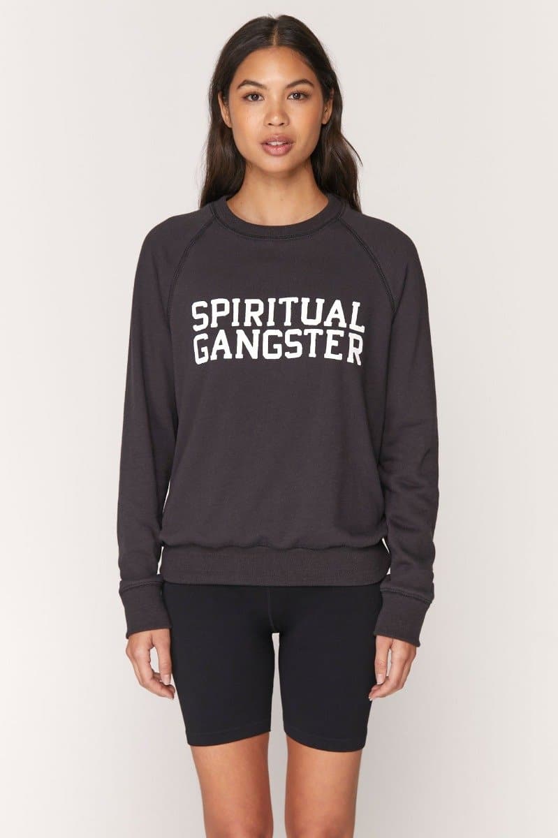 Spiritual Gangster Varsity Old School Sweatshirt - Black | Spiritual Gangster | Evolve Fit Wear