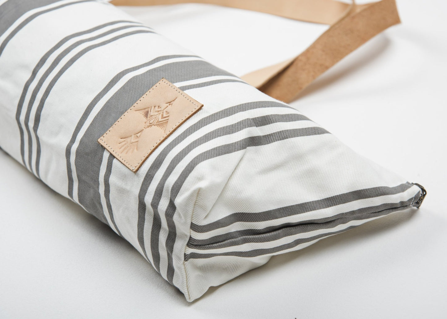 St Tropez Yoga Mat Tote - Grey Stripe | Vagabond Goods | Evolve Fit Wear