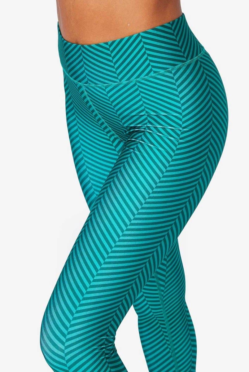 Terez Emerald Chevron Hi - Shine Leggings | Terez | Evolve Fit Wear