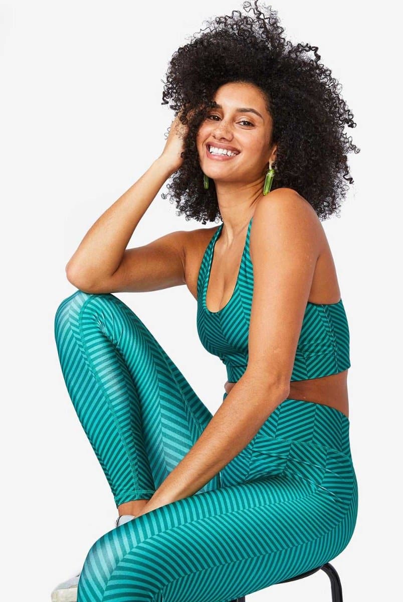 Terez Emerald Chevron Hi - Shine Leggings | Terez | Evolve Fit Wear