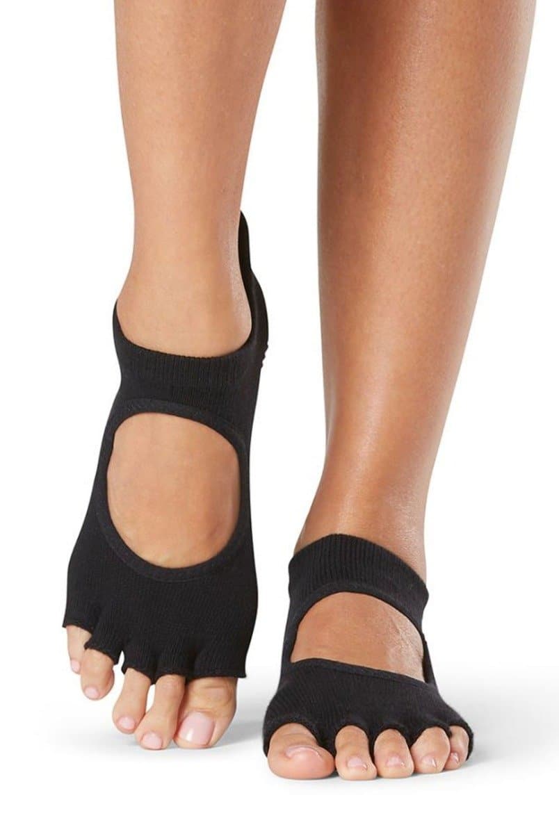  toesox Women's Bellarina Half Toe Grip Socks, Large, Black :  Clothing, Shoes & Jewelry