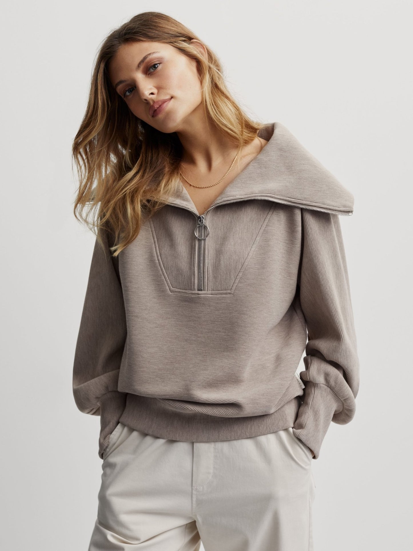 Varley Vine Half Zip – Taupe Marl | Varley | Evolve Fit Wear