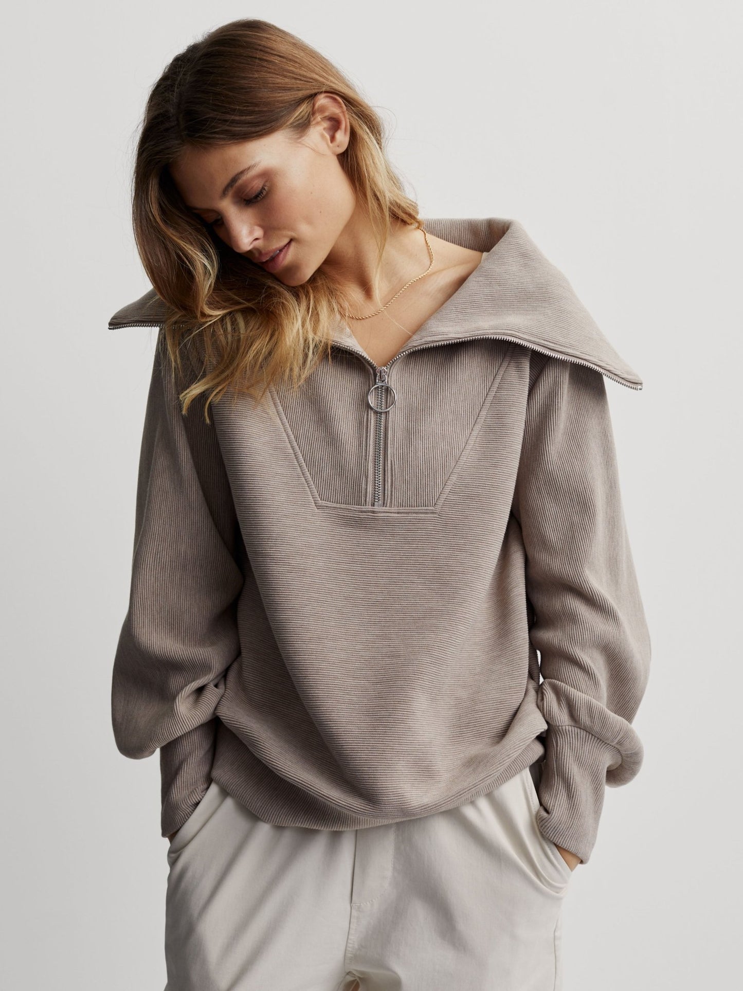 Varley Vine Half Zip – Taupe Marl | Varley | Evolve Fit Wear