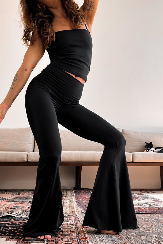 WithLove ♡ Solid Black Crop Bell Bottom | WithLove | Evolve Fit Wear