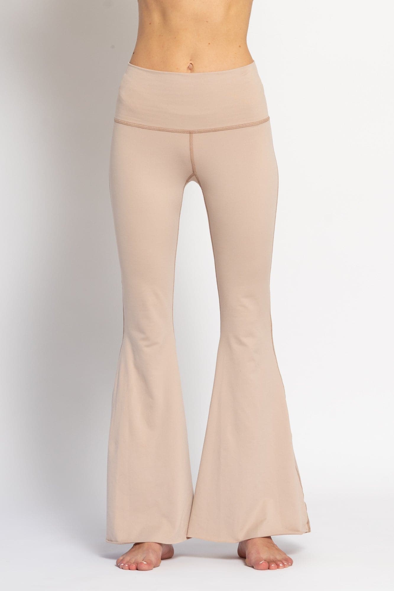 WithLove ♡ Solid Tan Crop Bell Bottom | WithLove | Evolve Fit Wear