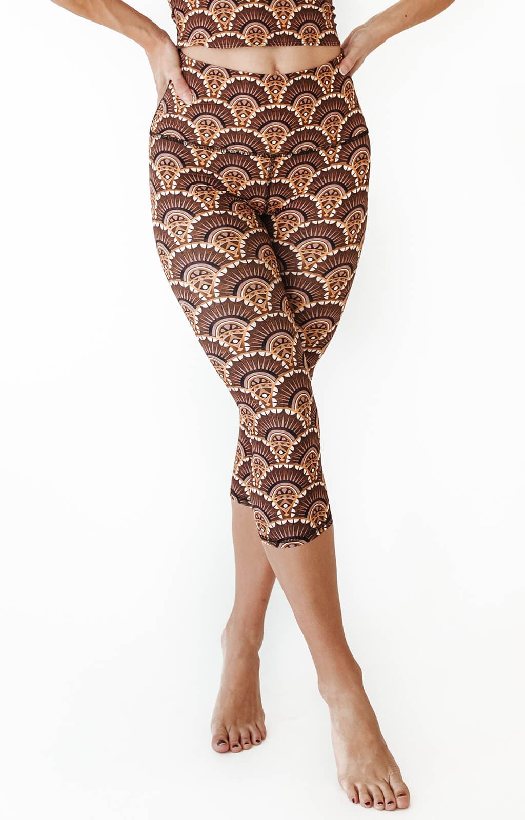 Yoga Democracy Art Deco Printed Yoga Crops | Yoga Democracy | Evolve Fit Wear