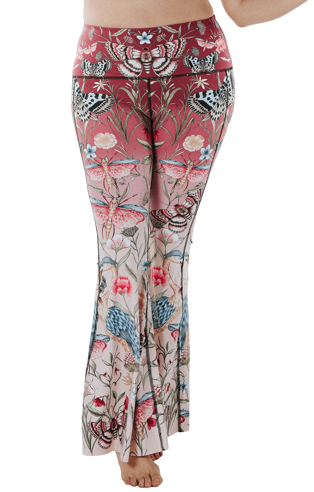 Yoga Democracy Pretty In Pink Printed Bell Bottoms | Yoga Democracy | Evolve Fit Wear