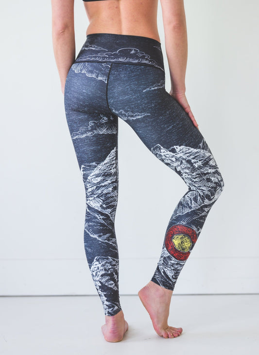 Yoga Pants Mtn Sketch | Colorado Threads Clothing | Evolve Fit Wear