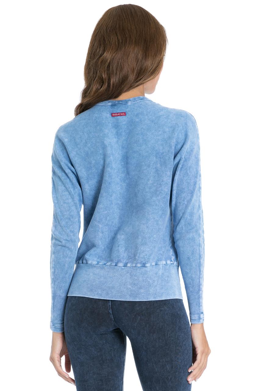 Long Sleeve Banded Pullover Tee -  Mineral Light Blue