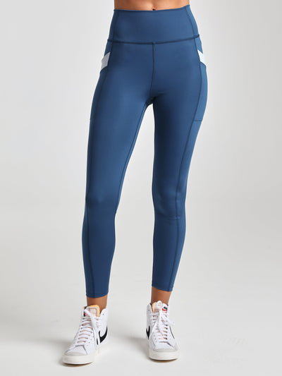 Criss-Cross Pocket Legging - Midnight/Sea-Mist