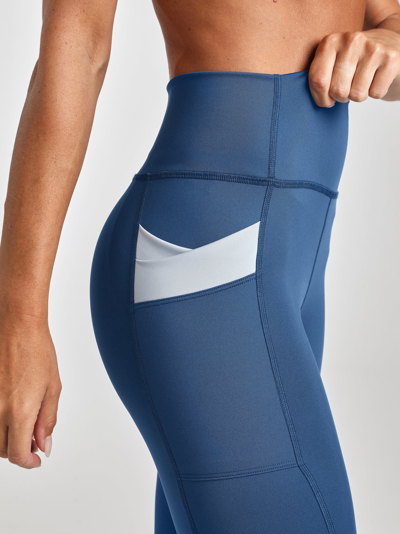 Criss-Cross Pocket Legging - Midnight/Sea-Mist