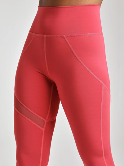 Mesh Panel Legging - Vintage Rose