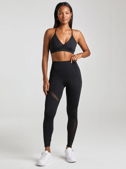 Mesh Panel Legging - Black | Losano | Evolve Fit Wear