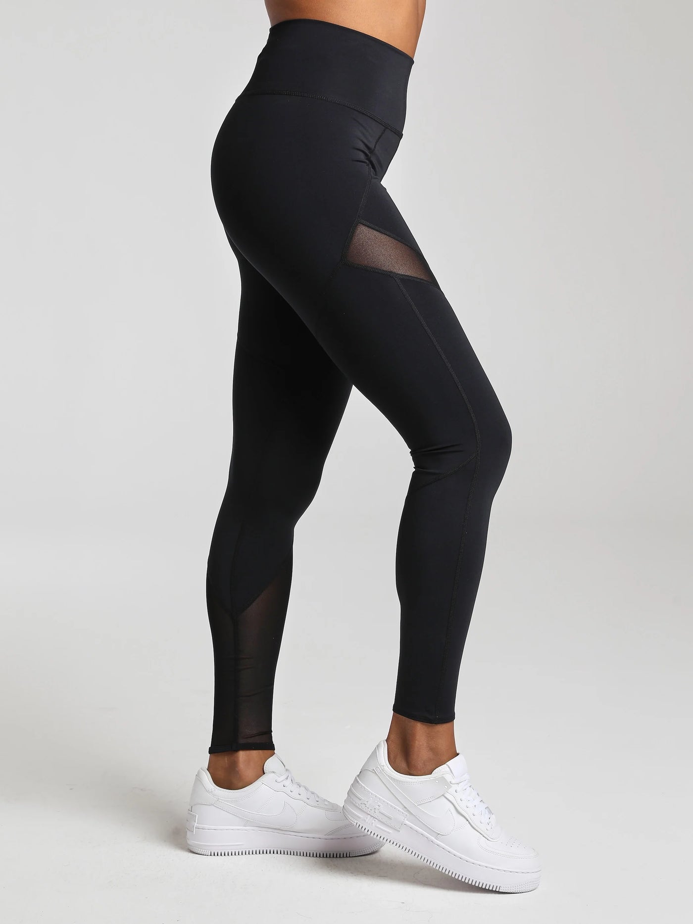 Mesh Panel Legging - Black