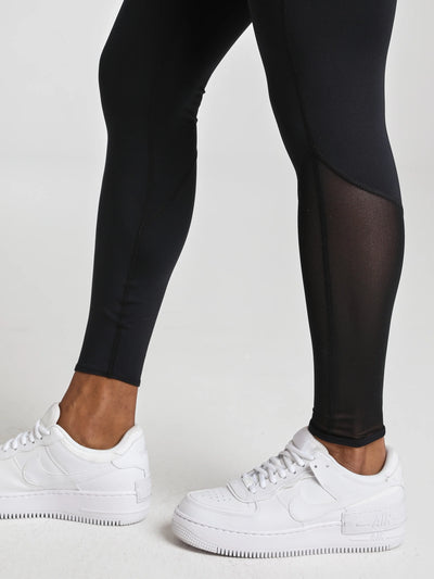 Mesh Panel Legging - Black