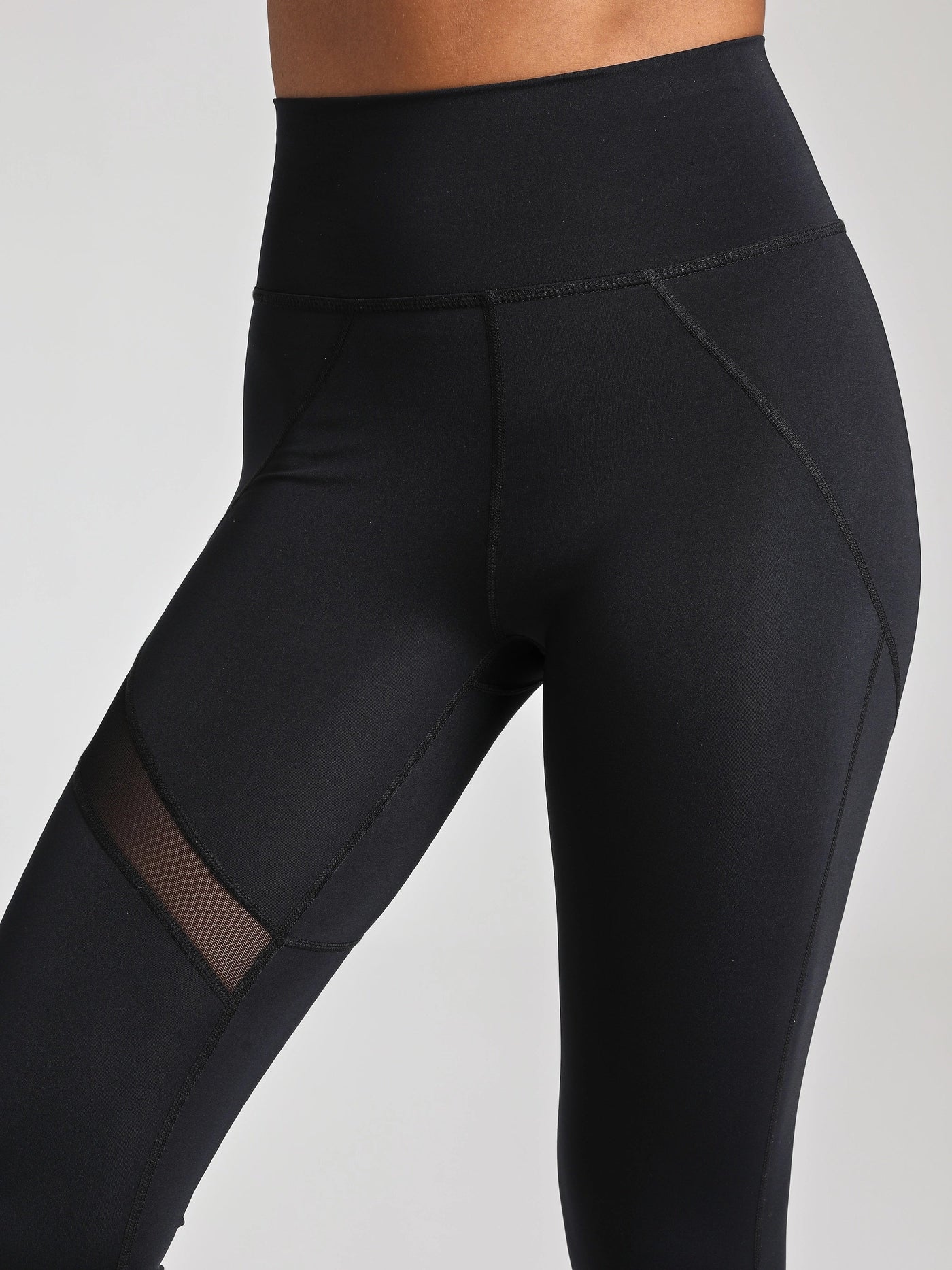 Mesh Panel Legging - Black