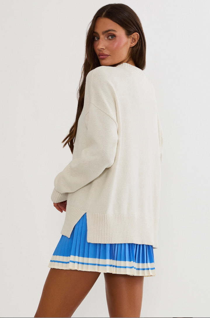 Callie Oversized Crewneck Sweater - Golf