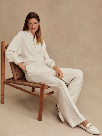 Wide Leg Pants 28 - Ivory Marl | High-waisted