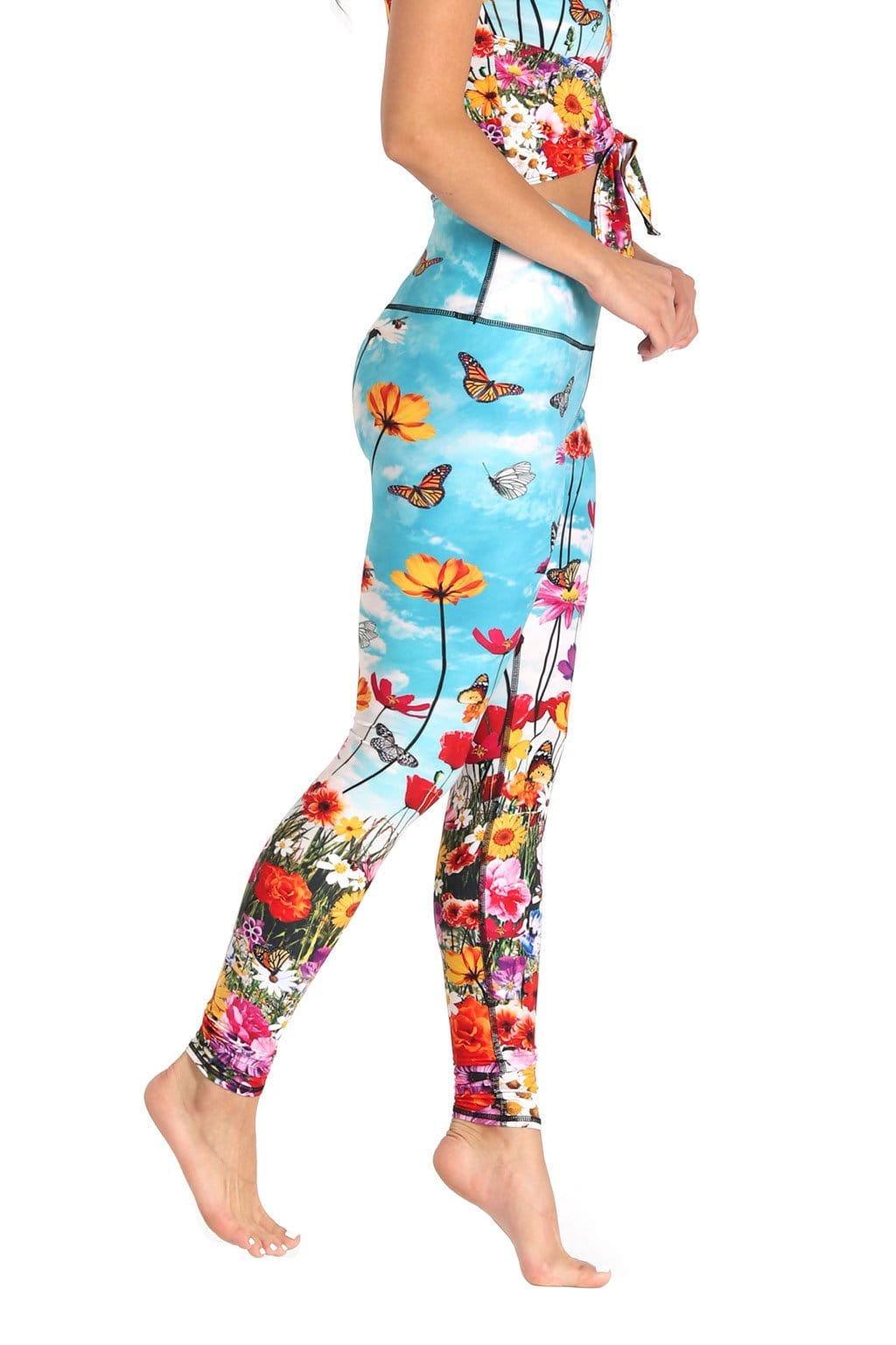 Yoga Democracy Leggings Flower Bomb Printed Yoga Leggings