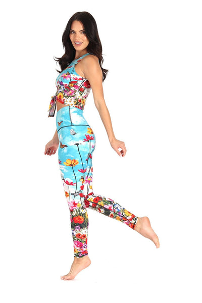 Yoga Democracy Leggings Flower Bomb Printed Yoga Leggings