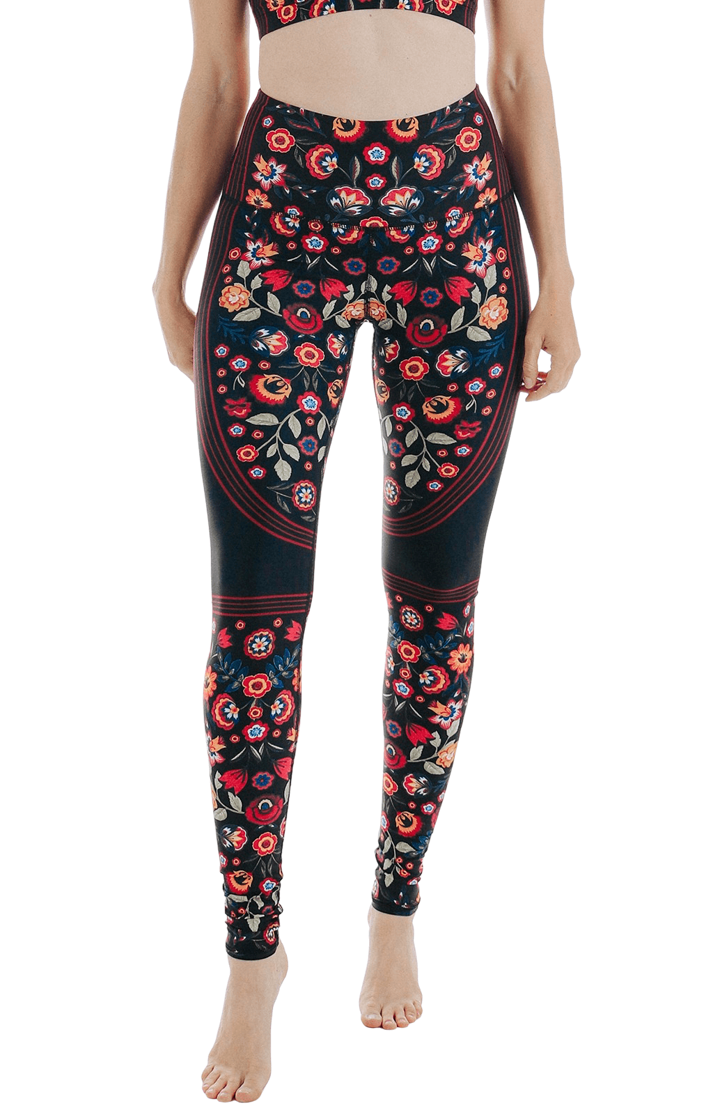 Folklore Printed Yoga Leggings front