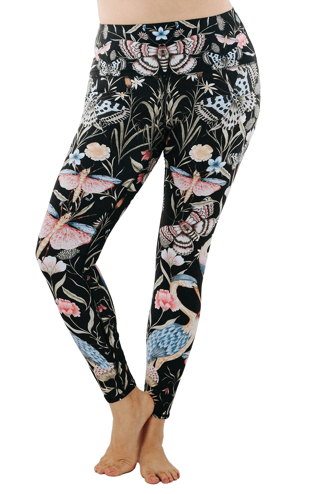 Pretty in Black Printed Yoga Legging Plus Size Front