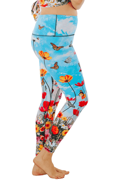 Flower Bomb Printed Yoga Leggings Plus Size