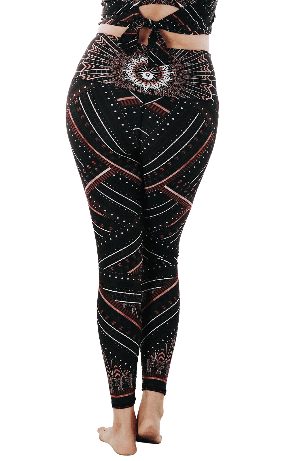 Humble Warrior Printed Yoga Leggings Plus Size Back